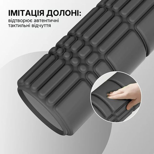 Массажный ролик WCG K3 Premium Foam Roller 42 см, черный, 3D рельеф, EVA, до 200 кг K3-FR42-PK фото