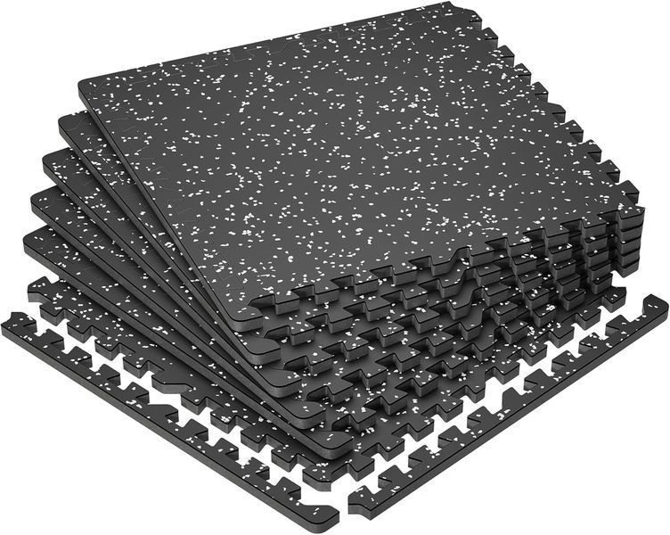 Мат-пазлы DualMat 60&times;60&times;1,2 (чёрный/белые вкрапления) &mdash; комплект 6 шт W-RUB60-12-PURPLE-6 фото