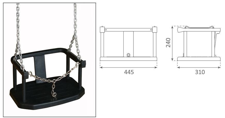 Детские качели резиновые с защитой (усиленные) WCG Belt W-195 фото
