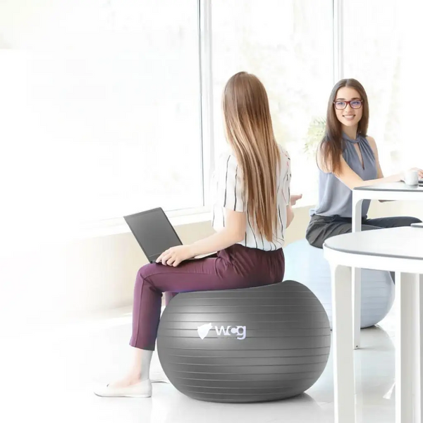 Мяч для фитнеса WCG Balance Pro 75 см Anti-Burst до 500 кг с насосом, фитбол для йоги, пилатеса, графитовый  W-FB-BP75-GPH фото