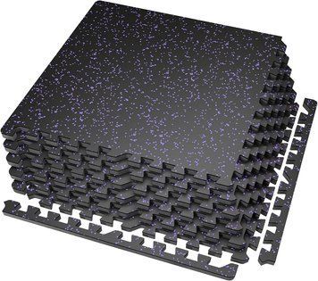 Мат-пазли DualMat 60&times;60&times;2 см (чорний/фіолетові вкраплення) &mdash; комплект 4 шт W-RUB60-20-PURPLE-4 фото