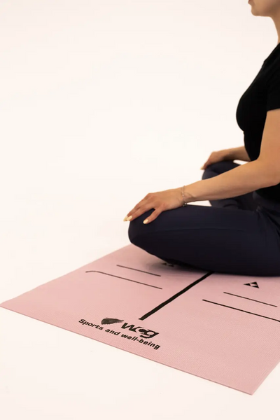 Коврик для йоги WCG Asana 173&times;61&times;0,4 см с разметкой для асан и чехлом, пастельно-розовый W-YM-AL173-PK фото