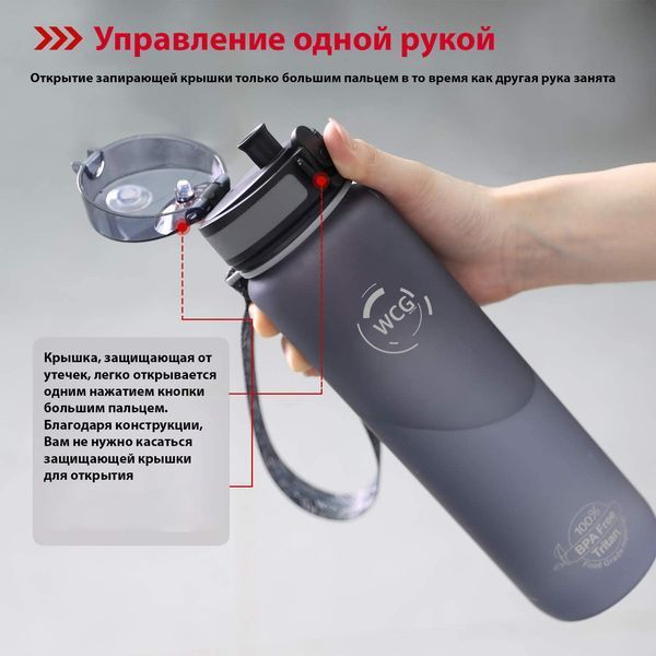 Пляшка для води WCG Grey 1 л WCG Grey-002 фото