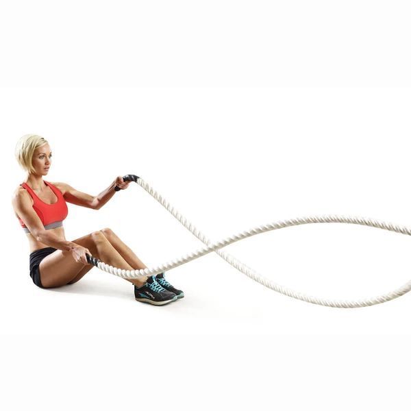 Канат тренувальний для кросфіта 12м Battle Rope White WCG 50х12 W-50х12 фото