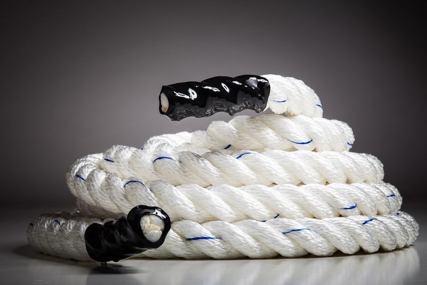 Канат тренувальний для кросфіта 12м Battle Rope White WCG 50х12 W-50х12 фото