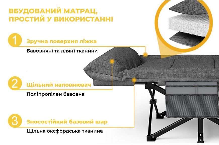 Розкладне ліжко шезлонг WCG CC-S08 + матрац і подушка CC-S08 фото